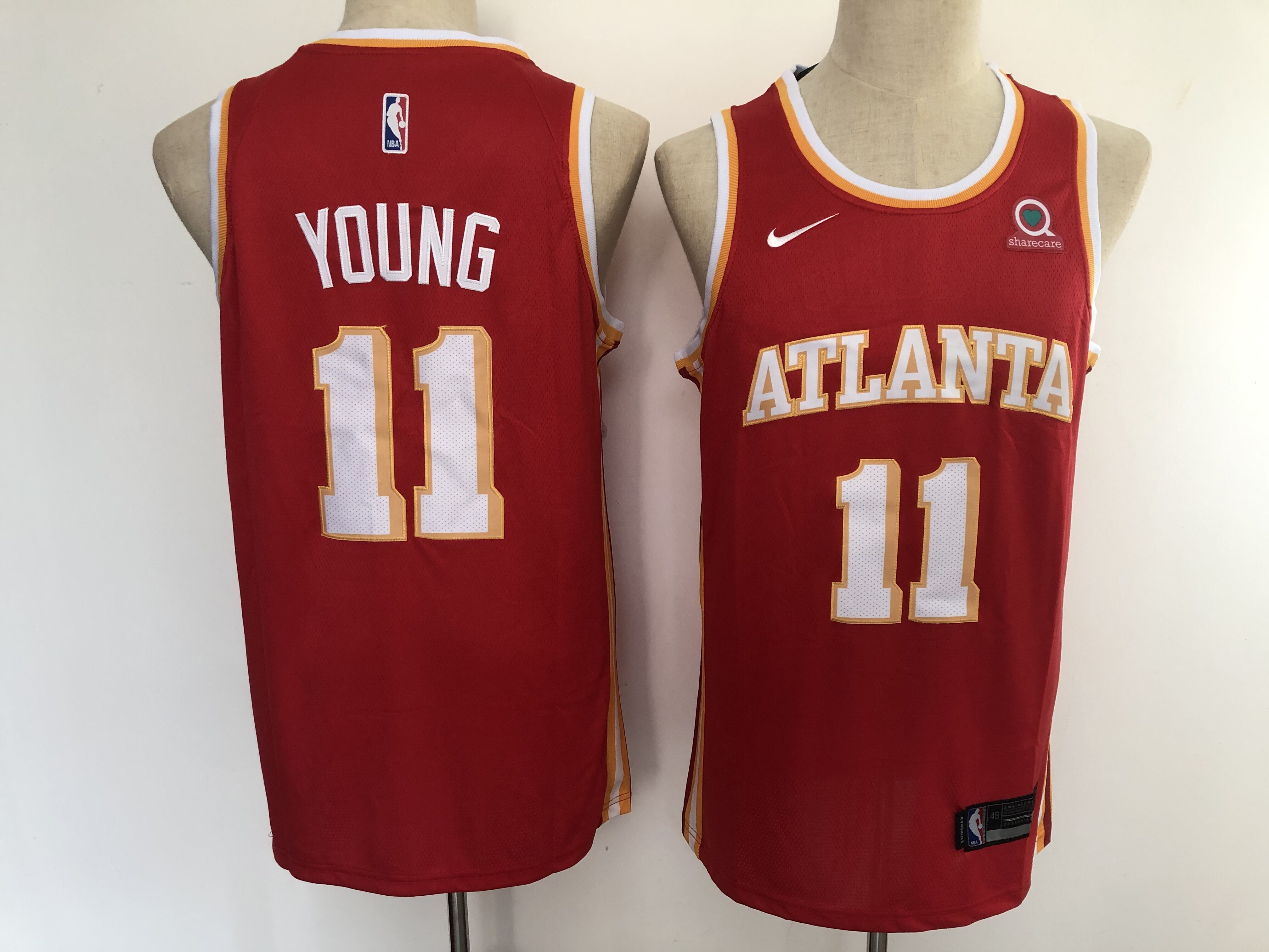 Men Atlanta Hawks #11 Young red New Nike NBA Jerseys->customized soccer jersey->Custom Jersey